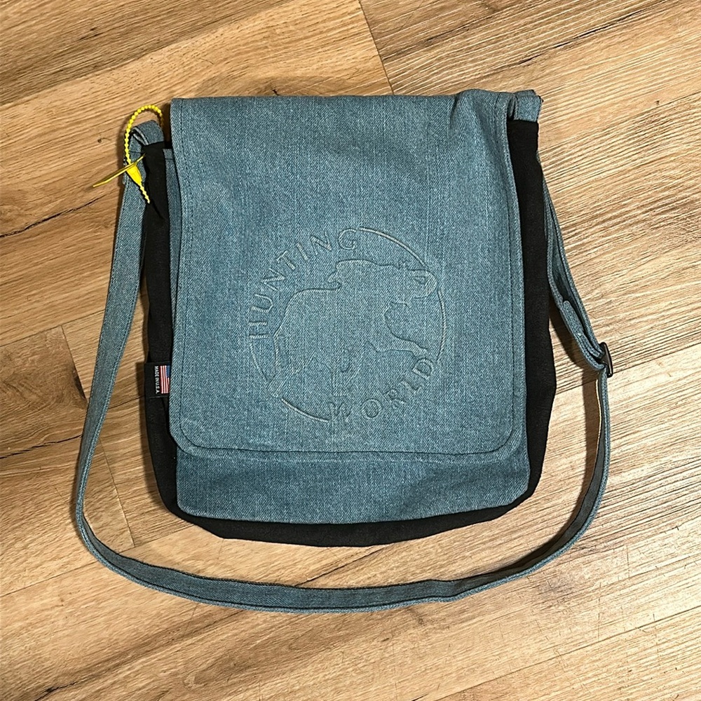 Hunting World denim crossbody messenger